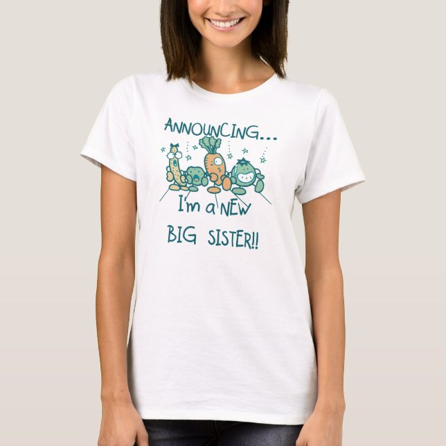 Funny Veggies New Big Sister T Shirt (Framsida)