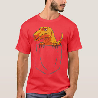 Funny Velociraptor Raptor i Pocket Dinosaur ank T Shirt