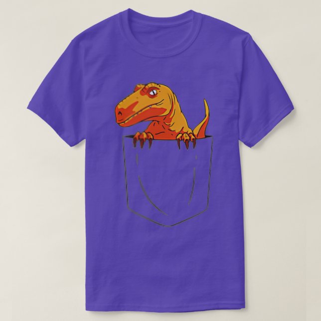 Funny Velociraptor Raptor i Pocket Dinosaur T Shirt (Design framsida)