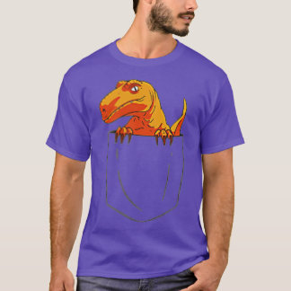 Funny Velociraptor Raptor i Pocket Dinosaur T Shirt