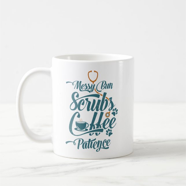 Funny Vet Tech Animal Humor Birthday Gift Kaffemugg (Vänster)