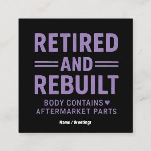 Funny Veterans Reless and Rebuild Body Fyrkantigt Visitkort