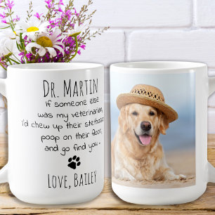 Funny Veterinär Personlig Pet Photo Kaffemugg