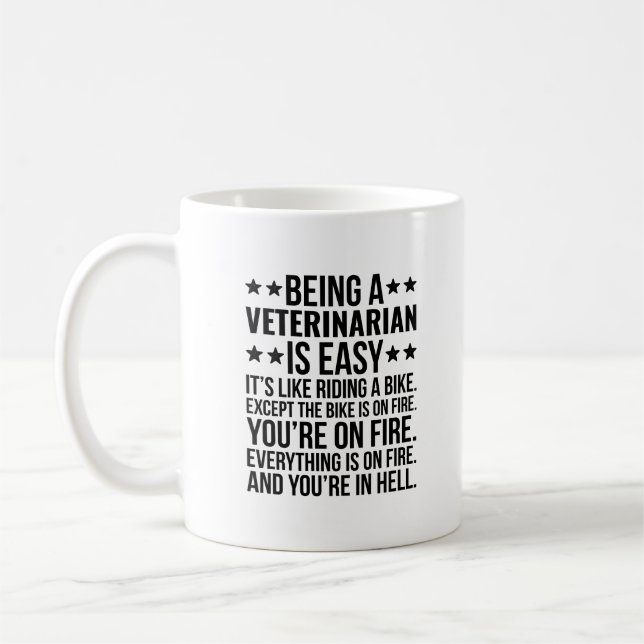 Funny Veterinarian Vet Kaffemugg (Vänster)