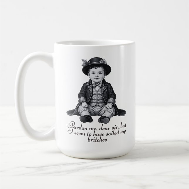 Funny Victorian Baby Boy Print | Humorous Nursery  Kaffemugg (Vänster)