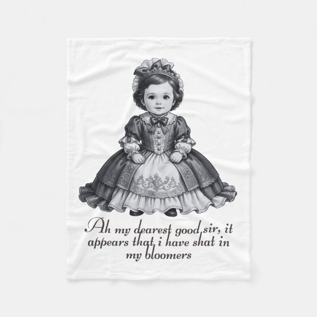 Funny Victorian Baby Girl Print Humorous Nursery Fleecefilt (Framsidan)