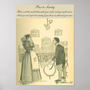 Funny Victorian-cykelscen Poster