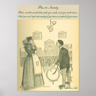 Funny Victorian-cykelscen Poster