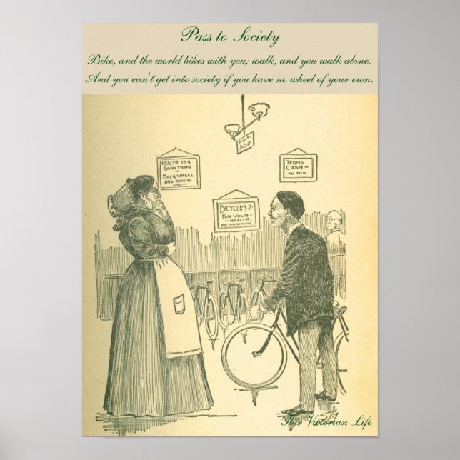 Funny Victorian-cykelscen Poster (Framsidan)