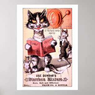 Funny Victorian Era Cat Ad Poster