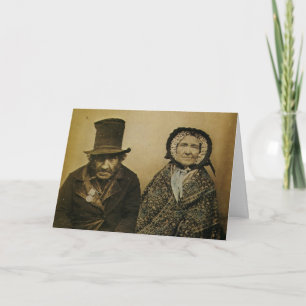 Funny Victorian Old Make och frun Couple Postca Kort