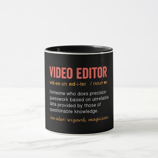 Funny videoredigerardefinition mugg (Center)