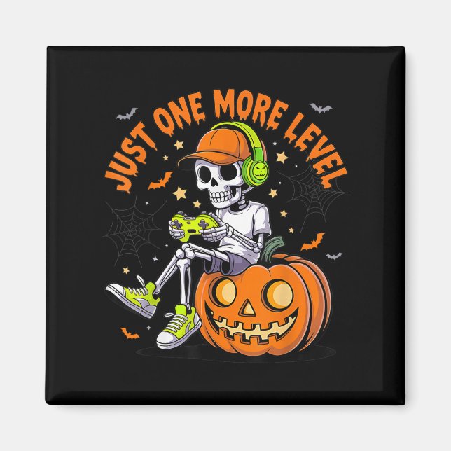 Funny videospel Halloween Skeleton Gamer Costume Magnet (Framsidan)