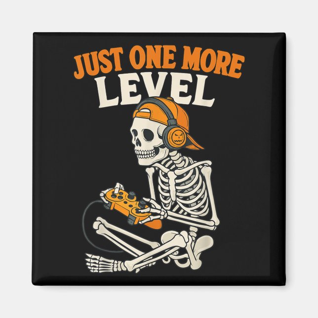 Funny videospel Halloween Skeleton Gamer Costume Magnet (Framsidan)