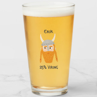 Funny Viking DNA Personlig Beer Glass Glaskopp
