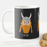 Funny Viking Personlig Kaffemugg<br><div class="desc">En roligt Viking,  perfekt för din favoritskandinaviska. Originalkonst av Nic Squirrell. Ändra namn för att anpassa sig.</div>