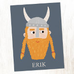Funny Viking Personlig Vykort<br><div class="desc">En roligt Viking,  perfekt för din favoritskandinaviska. Originalkonst av Nic Squirrell. Ändra namn för att anpassa sig.</div>