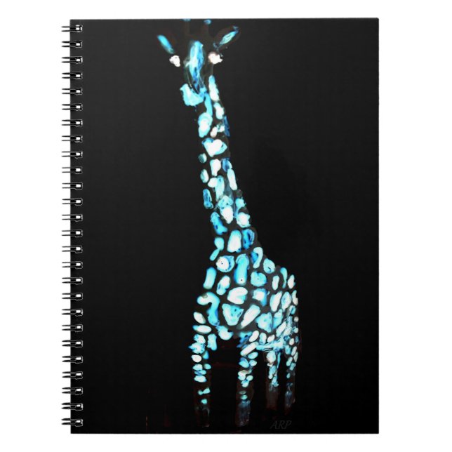 Funny Vild Animal Abstrakt Giraffe Anteckningsbok Med Spiral (Framsidan)
