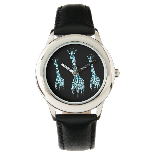 Funny Vilda djur Blue Giraffe Armbandsur (Framsida)