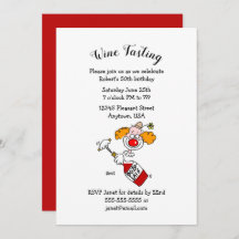 Funny Vin Aficionado Födelsedagsfest inbjudan