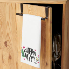Funny Vin Chardonnay Heyyy Kökshandduk