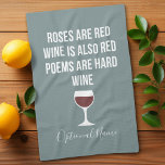 Funny Vin Dikt - Vin är Red Poetry är hård Kökshandduk<br><div class="desc">Lite drickande humor som du kan skicka vidare till dina vin vänliga flickvänner. Låt dem skratta med den här humoristiska gag-presenten eller den vita elefanten. Jag försökte fly,  men jag spill min vin.</div>