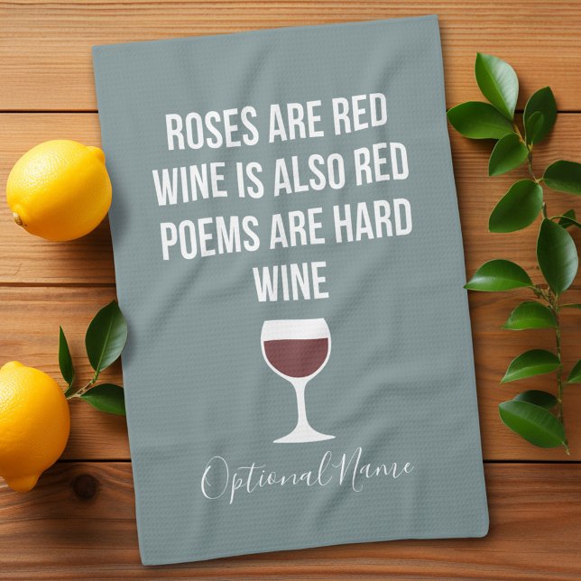 Funny Vin Dikt - Vin är Red Poetry är hård Kökshandduk (Funny Wine Kitchen Towel)