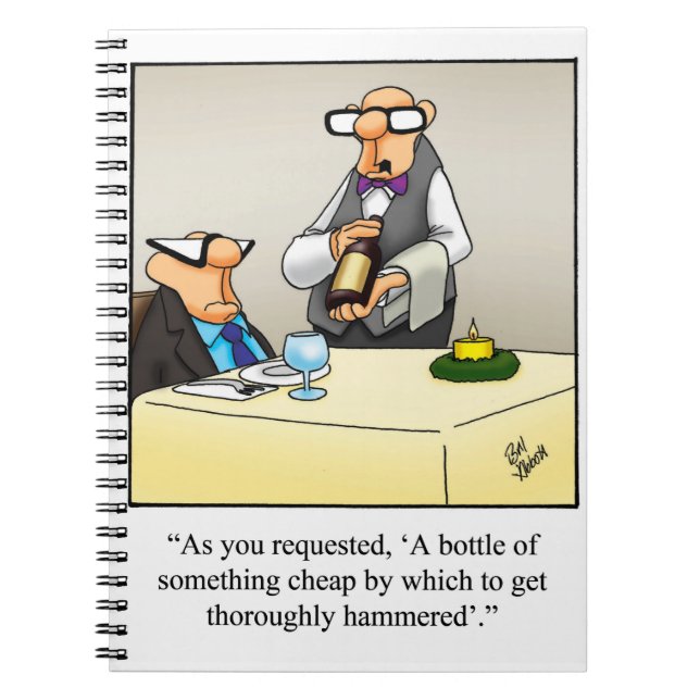 Funny Vin Humor Journal Gift Anteckningsbok (Framsidan)