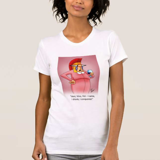 Funny Vin Humor Tee Shirt (Framsida)