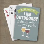Funny Vin-offert med eget namn Casinokort<br><div class="desc">Jag dricker vin på min patient.</div>