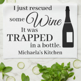 Funny Vin Quote Humor Cute Kökshandduk