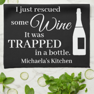 Funny Vin Quote Humor Cute Kökshandduk