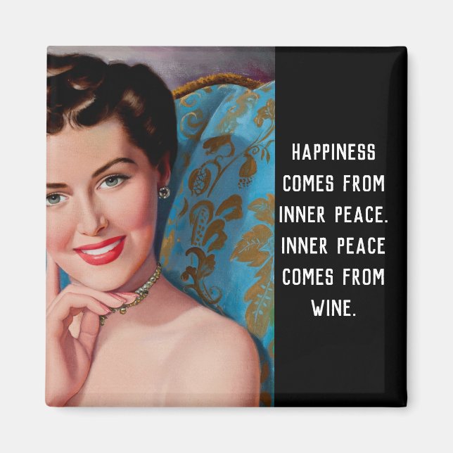 Funny Vin Quote Retro Homemaker Magnet (Framsidan)