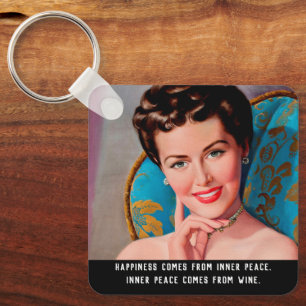Funny Vin Quote Retro Homemaker Nyckelring
