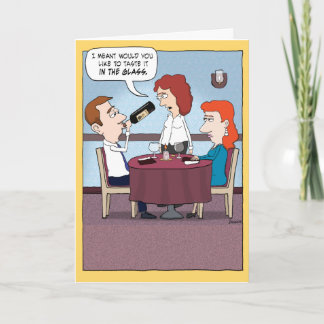 Funny Vin Taster Birthday Card Kort