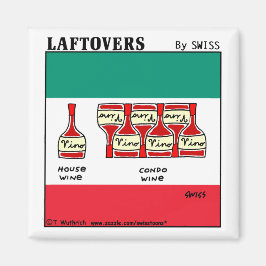 Funny Vin Tecknad Art Italienska Vino Flaskor Magnet