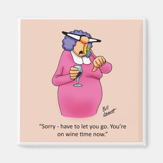 Funny Vin Time Humor Magnet Speciticles (Framsidan)