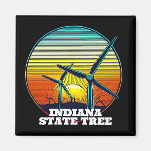 Funny Vind Turbines-staten Träd Magnet