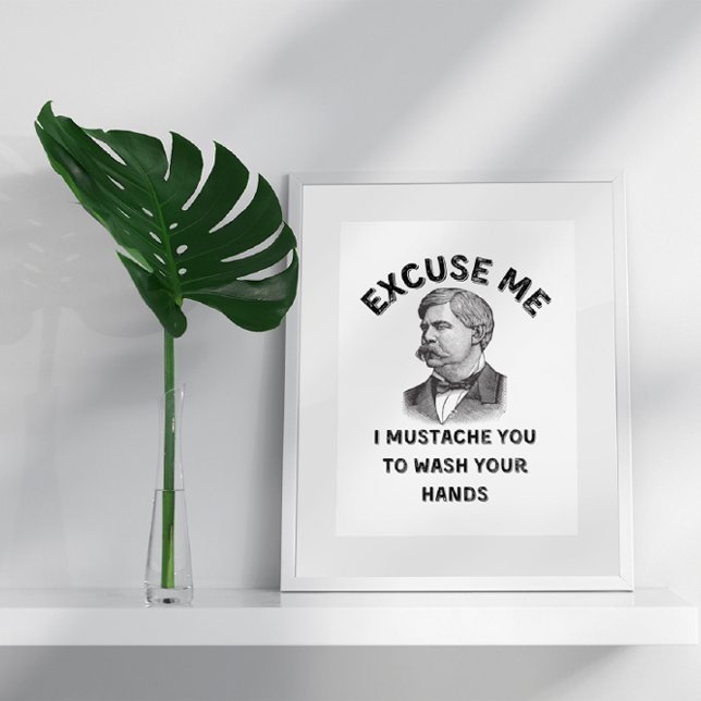 Funny Vintage Bathroom Mustache Quote Poster (Skapare uppladdad)