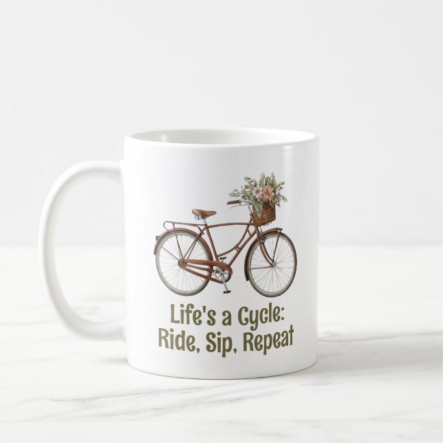 Funny Vintage Bicycle Kaffemugg (Vänster)