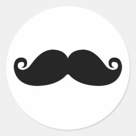 Funny Vintage Black Mustache Runt Klistermärke