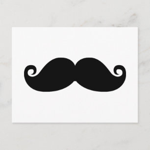 Funny Vintage Black Mustache Vykort