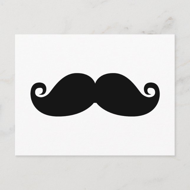 Funny Vintage Black Mustache Vykort (Framsida)