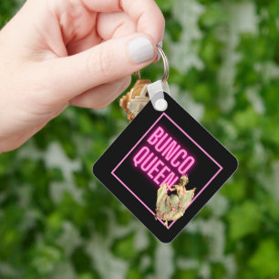 Funny Vintage Bunco Queen Nyckelring