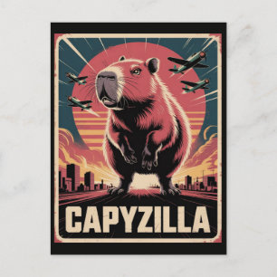 Funny Vintage Capybara Älskare Giant Rodent Vykort