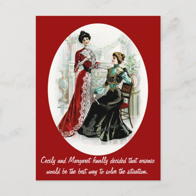 Funny Vintage Dam Vykort (Framsida)