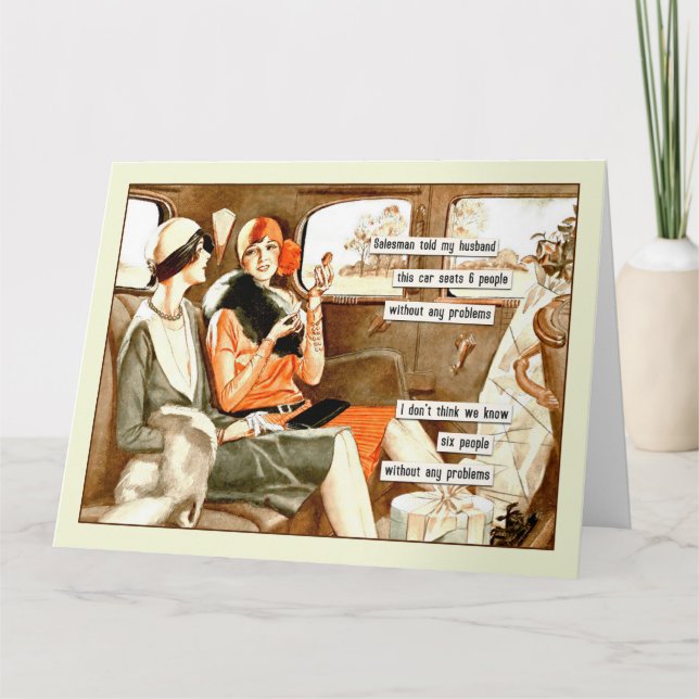 Funny Vintage Friends Hälsning Kort (Framsida)