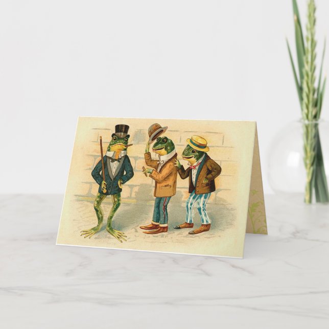Funny Vintage Frogs Kort (Framsida)