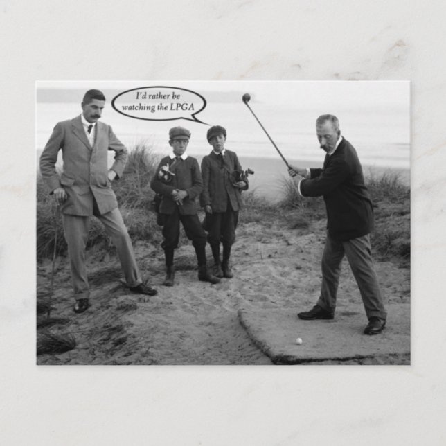 Funny Vintage Golf Postcard Vykort (Framsida)
