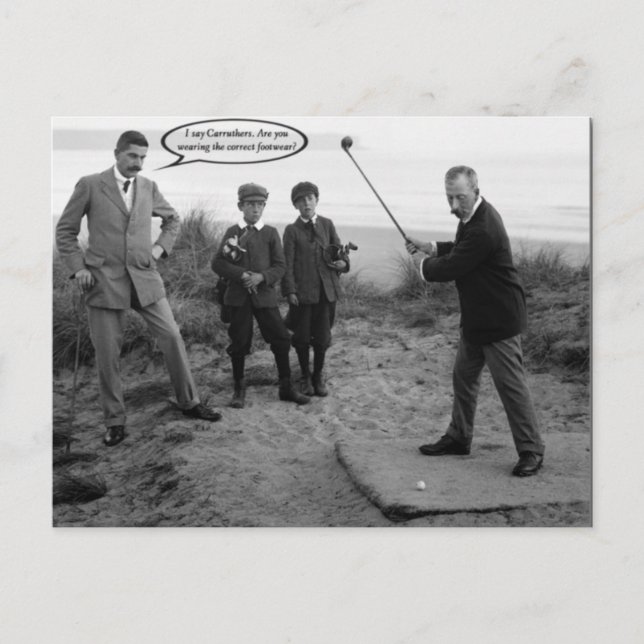 Funny Vintage Golf Postcard Vykort (Framsida)
